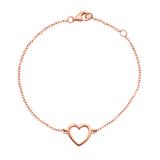Gold Plated Sterling Silver Bracelet With Heart Pendant