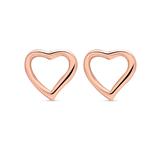 Rose Gold-Plated Earrings Sterling Silver Heart