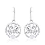 Sterling Silver Earring High Polished Zirconia