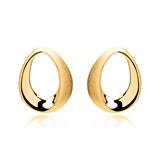 Silver Gold-Plated Oval Stud Earrings