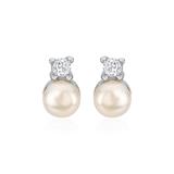 925 Silver Ladies Earrings With Pearls Zirconia