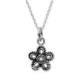 Sterling Silver Necklace With Flower Pendant