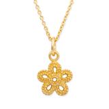 Gold Plated Silver Necklace With Flower Pendant