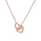 Rose Gold Plated Sterling Silver Necklace Hearts