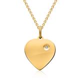 Gold Plated Silver Necklace Incl. Pendant Stone