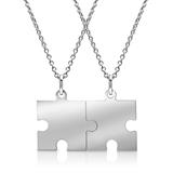 Sterling Silver Necklace With Puzzle Pendant
