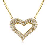 Yellow Gold Plated Silver Necklace With Heart Pendant