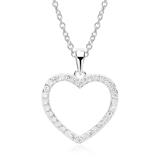 Sterling Sterling Silver Necklace Zirconia Heart