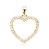 Sterling Goldplated Silver Pendant Heart Zirconia