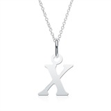 Sterling Silver Necklace Letter X