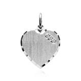 Engraving Heart Pendant In Sterling Silver With Zirconia