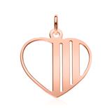 Engraving Heart Pendant In Rose Gold-Plated 925 Silver