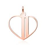 Rose Gold Plated 925 Silver Pendant Heart, Engravable