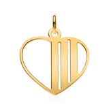 Pendant Heart In Sterling Silver, Gold Plated Engravable
