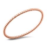 Rose Gold Ring Twisted Design Sterling Silver