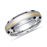Exclusive Ring Titanium With Inlay Gold 6mm Wide
