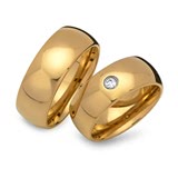 Shiny Wedding Rings Made Of Tungsten, Gold-Plated