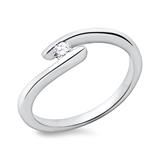 Engagement Ring 18ct White Gold With Stone 0,1ct