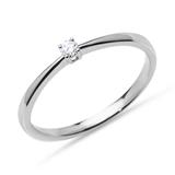 Engagement Ring 14ct White Gold 1 X Diamond 0,05 Hoops