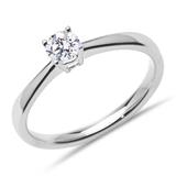 Engagement Ring In 14K White Gold With Diamond, 0.25 Ct.