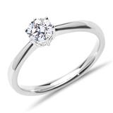 Solitary Ring In 14K White Gold With Diamond, Lab-Grown