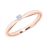 14ct Rose Gold Engagement Ring With Diamond 0,05 ct.