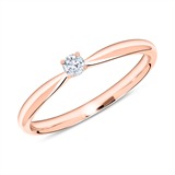 Ring In 18ct Rose Gold With Diamond 0,10 ct.