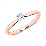 18ct Rose Gold Engagement Ring With Diamond 0,15 ct.