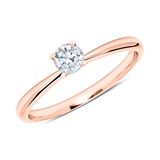Ring In 18ct Rose Gold With Diamond 0.25 ct.