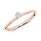18K Roségold Ring mit Diamant 0,10 ct.