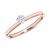 14ct Rose Gold Engagement Ring With Diamond 0,15 ct.