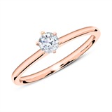 Engagement Ring In 14ct Rose Gold With Diamond 0,25 ct.
