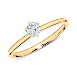 Engagement Ring Made Of 18ct Gold With Diamond 0,25 ct.