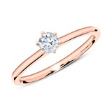 18ct Rose Gold Ring With Diamond 0,25 ct.