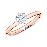 Ring In 14ct Rose Gold With Diamond 0,50 ct.