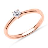 14K Rose Gold Solitaire Ring With Diamond, Lab-Grown