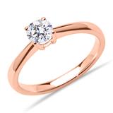 Solitaire Ring In 14K Rose Gold With Diamond, Lab-Grown