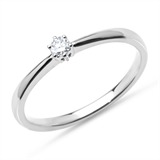 Engagement Ring In 18ct White Gold With Diamond 0,10 ct.