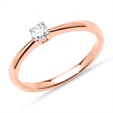 18ct Rose Gold Ring With Diamond 0,15 ct.