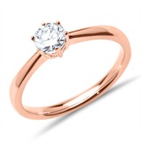 Ring In 18ct Rose Gold With Diamond 0,50 ct.