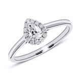 Engagement Ring In 14ct White Gold With Diamond
