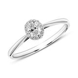 Engagement Ring In 18ct White Gold With Diamonds