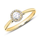 Engagement Ring In 14ct Gold With Diamonds