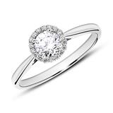 14ct White Gold Halo Ring With Diamonds