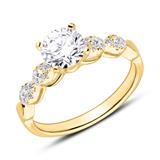 Diamond-Studded Engagement Ring In 18ct Gold