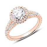18ct Rose Gold Engagement Ring With Diamonds