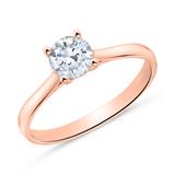 14ct Rose Gold Solitaire Ring With Diamond