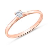 14 Karaat Roségouden Solitaire Ring Met Diamant