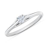Solitaire Ring In 18 Carat White Gold With Diamond