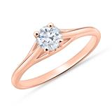 Solitaire Ring In 14ct Rose Gold With Diamond